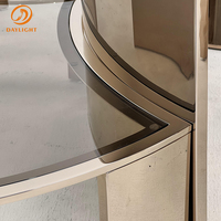 Table basse en verre sur mesure avec base en marbre pour la maison, l'hôtel, la villa, salon de luxe, meubles de luxe, ensemble de table à thé