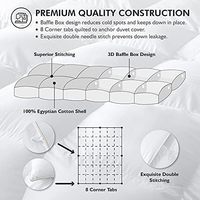 Couette de luxe 100 % coton taille Queen, 48 oz de garnissage, design à compartiments, blanche unie, en plumes d'oie et de canard, pour la maison