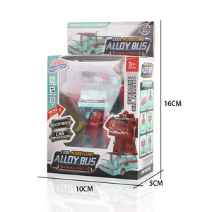 Kinder-Geschenk Druckguss-Minibus Fahrzeug-Transformationsroboter Spielzeugbus Verwandlungsfähiger Legierungs-Schulbus - Product Image 5