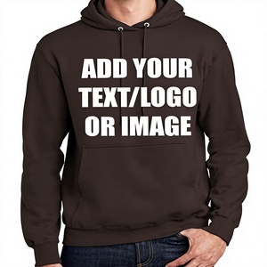 Sweat-shirt à capuche personnalisé pour homme, 100% coton molletonné, coupe classique, impression frontale, vêtement décontracté d'hiver, impression numérique brodée - Product Image 2