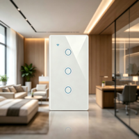 Interrupteur électrique intelligent WHX03 3 voies fiable, charge maximale 1000W, compatible Wi-Fi, fonctionne avec Alexa, Google Home, Android, pour hôtels et bars