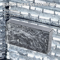 Briques de verre massif rectangulaires transparentes 50*100*200mm, direct usine, pour usage industriel, salle à manger, médical, cuisine, construction, rideau