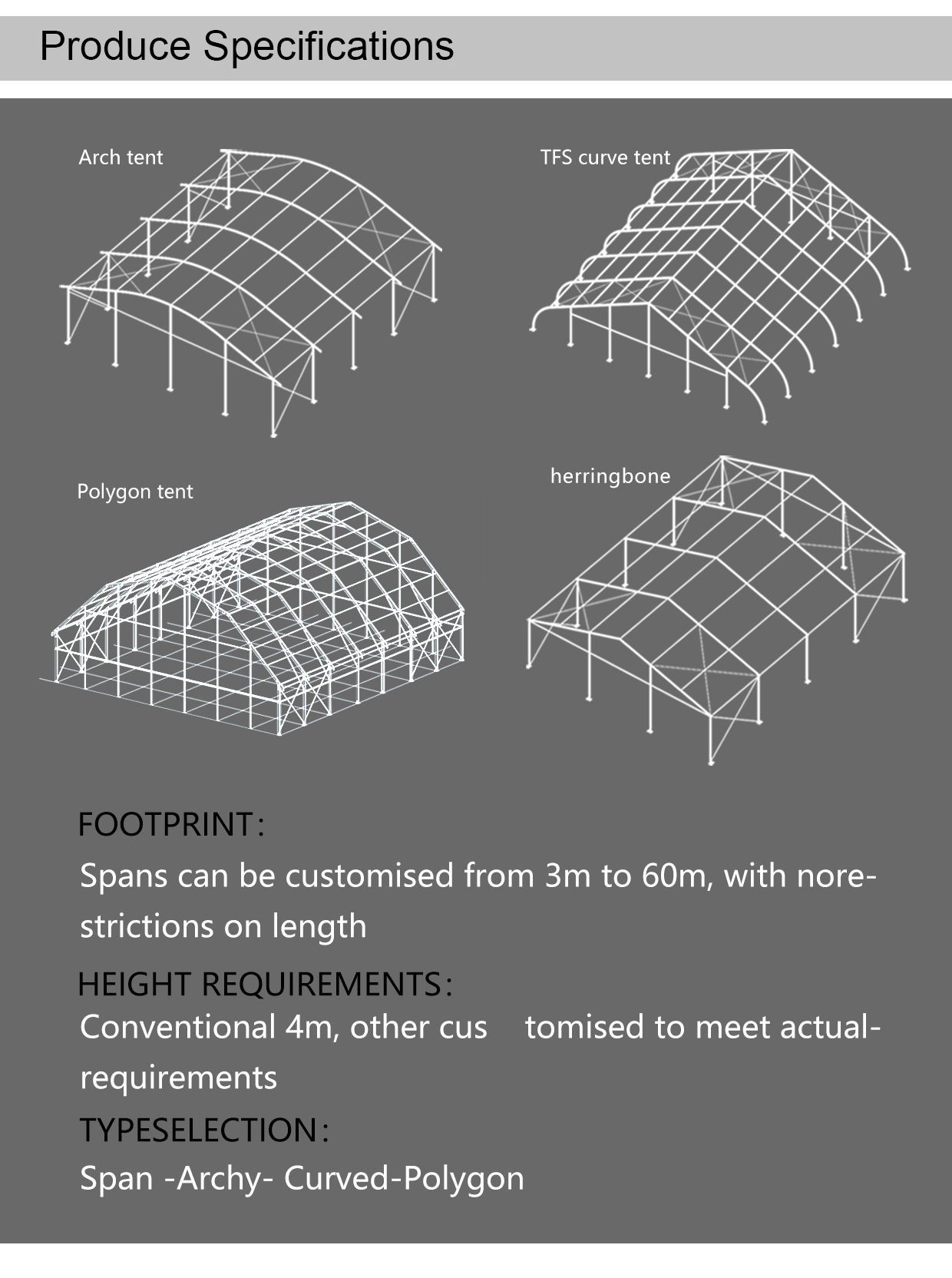 Durable 25x40m Industrial Storage Tent Heavy Duty Aluminum