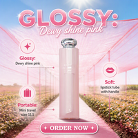 EN STOCK SANS QUANTITÉ MINIMALE DE COMMANDE Tubes de baume à lèvres cosmétique DIY transparents roses de 11,1 mm à remplissage direct, tubes de rouge à lèvres vides avec boîtiers ABS inclinés