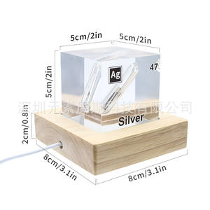 Cubo de Plata Ag 47, Espécimen Físico con Incrustaciones de Elementos Químicos, Regalo Coleccionable Creativo - Product Image 4