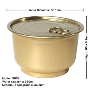 965 #   Contenitori in Alluminio Ecologici per Alimenti con Coperchio Facile da Aprire Capacità 350ml Logo/Design Grafico Personalizzabile - Product Image 1