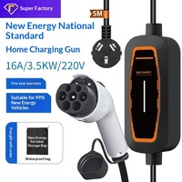 Kailing Standar Nasional 16A 3.5KW Pengisi Daya Kendaraan Energi Baru untuk Rumah, Charger On-board dengan Layar LCD, Kabel 5m, Pistol Pengisi Daya Portabel BYD