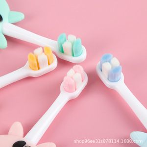 Children's Toothbrush Soft Bristles Donut Puppy Design For 0-4 Years Old Colorful Manual Toothbrush - Product Image 4