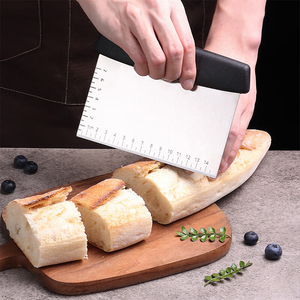 Thép không gỉ Pastry bột <span class=keywords><strong>scraper</strong></span> đa mục đích bánh pizza bánh mì bột <span class=keywords><strong>scraper</strong></span> với đo dấu hiệu - Product Image 4