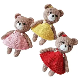 Custom Crochet Bear Toy Pequeno Crochet Stuffed Animals Malha Crochet Brinquedos amigurumi Brinquedos para Meninas Meninos e Adultos