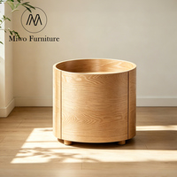Table de chevet moderne et simple noire avec tiroir, meuble de rangement circulaire, table de chevet design pour chambre à coucher