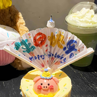 Bougies d'anniversaire, accessoires créatifs en forme d'éventail pour l'ambiance festive, décoration avec message de bénédiction à dépliage automatique
