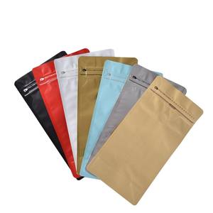 Kraft Paper Flat Bottom Pet Food Stand up Pouch Reusable Side Zipper PE <b>Packaging</b> <b>Bags</b> with Air Release Valves Recyclable - Product Image 3