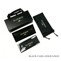 Étui à lunettes en carton noir personnalisé XUZE PB-1033 avec coffret de luxe tendance pour lunettes, avec logo personnalisé