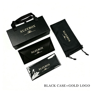 Étui à Lunettes de <span class=keywords><strong>Soleil</strong></span> Personnalisé en Carton Noir, Tendance Luxe, Nouveau Coffret d'Emballage avec Logo Personnalisé - Product Image 4