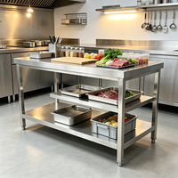 Tables de travail en acier inoxydable 316 304 avec étagère inférieure pour cuisine commerciale et transformation alimentaire