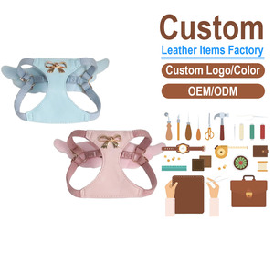 Arnés de Cuero Personalizado para Perro, Ajustable, Color Sólido, Cierre con Lazo, para Mascotas de Raza Pequeña, Fábrica OEM ODM - Product Image 1