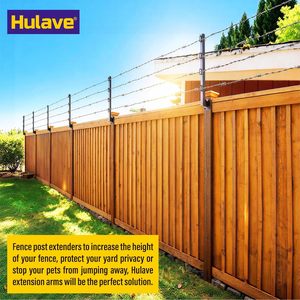 Extensor de Poste de Cerca Hulave de 23 Pulgadas con Brazo para Alambre de Púas, para Extensión de Altura de Cercas de Madera y Privacidad - Product Image 2