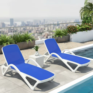 Chaise longue pliable <span class=keywords><strong>en</strong></span> <span class=keywords><strong>plastique</strong></span> durable pour l'extérieur, 5 positions réglables, résistante aux UV, pour usage commercial, plage, piscine - Product Image 3
