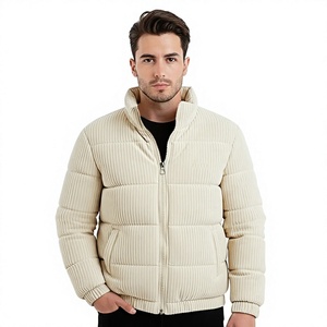 Chaqueta Acolchada Blanca con Capucha para Mujer, Ligera, Cortavientos, con Cierre Frontal, Informal, de Invierno, Color Sólido, Corte Ajustado, Forro Polar de Poliéster - Product Image 1