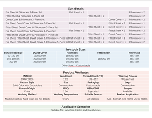 Set di Biancheria da Letto Confortevole, Morbido e Traspirante in 100% Cotone per Casa e Hotel - Product Image 5