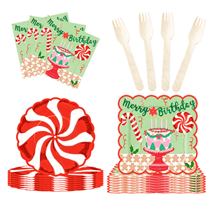 DAMAI Nuevos Estilos, Juego de Vajilla Desechable con Temática de Feliz Cumpleaños, Platos y Vasos de Papel, con Decoración de Pastel, Dulces y Globos - Product Image 1