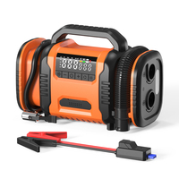Démarreur portable avec gonfleur et souffleur d'air pour camion/voiture, chargeur de batterie 12V, lampe LED numérique