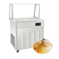 Machine commerciale de crème glacée de friture de rouleau de plat de double de yaourt de fruits frais d'acier inoxydable de Offre Spéciale