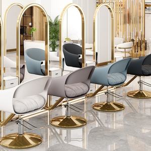 Hair Salon Gold <b>Reclining</b> Hydraulic Adjustable Lift Beauty Salon Equipment Barber <b>Chair</b> Styling <b>Chair</b> for Salon - Product Image 4