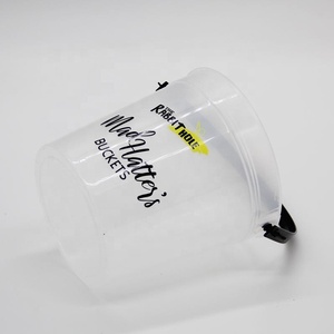 BPA ücretsiz kullanımlık plastik rom kovası temizle içme kovası 32 oz plastik yumruk kova kolları - Product Image 3