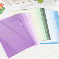 Porte-documents A4 en PP, imprimé UV, étanche, à pochette unique, avec clip, transparent dégradé, pour rangement de feuilles de test en forme de L