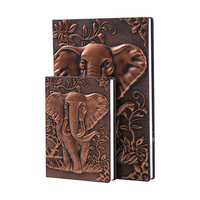 Carnet à couverture rigide en cuir d'éléphant A5/A6, carnet en cuir personnalisable, journal de voyage