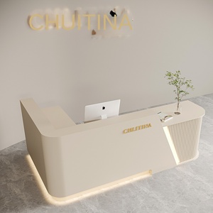 फैशन स्टोर प्रशिक्षण संस्थान लकड़ी सौंदर्य सैलून रिसेप्शन डेस्क सरल आधुनिक डिजाइन दुकान प्रशिक्षण काउंटर - Product Image 4