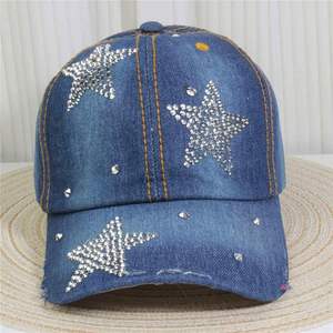 Gorras de Béisbol Vintage con Incrustaciones de Diamantes de Moda al por Mayor para Mujer, Sombrero Vaquero Casual, Gorra Pequeña de Pico de Pato que Estiliza el Rostro - Product Image 3