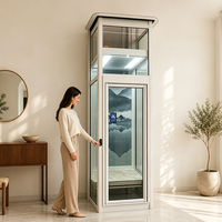 Luxus-Villenaufzug Kleiner Hauslift AC-Antrieb Glaskabine Edelstahlmaterial für 2 bis 4 Etagen 400kg CE-Zertifiziert