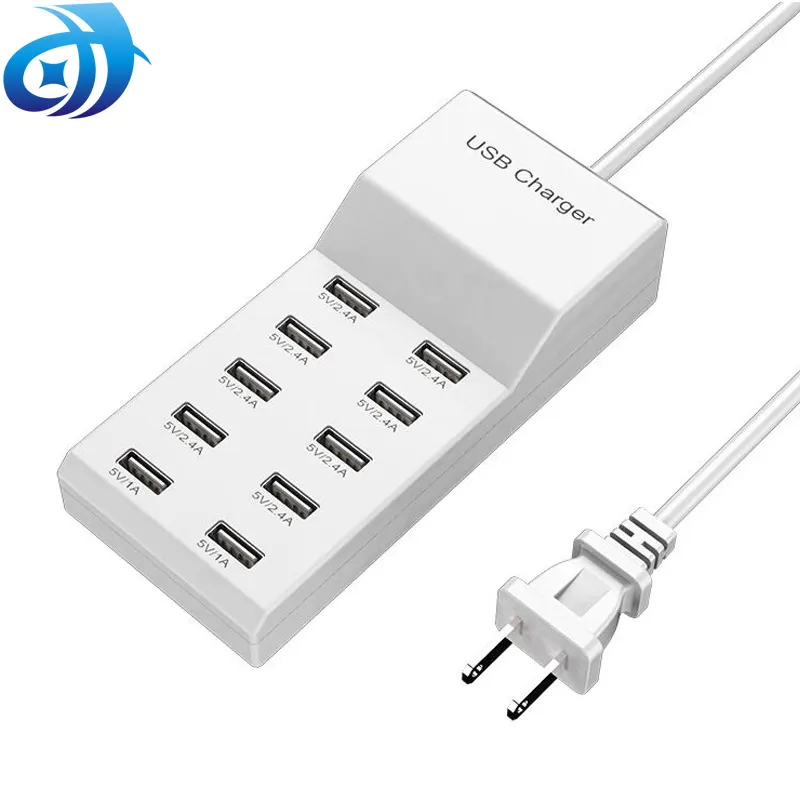 Top seller 2023 Wholesale 5V2.4A USB Ports Power Adapter charger adapter 10 port for Mobile Phone Multifunction Chargers