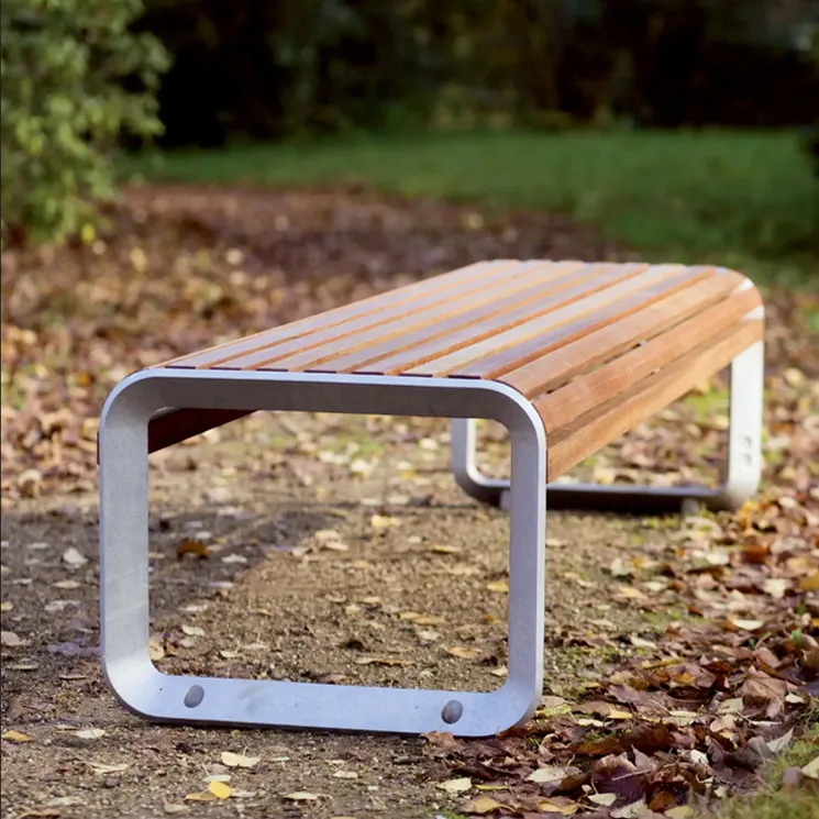 Mobili da esterno panca in legno personalizzata sedili da giardino moderni impermeabili panchina da attesa pubblica