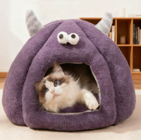 Nouveau Nid de Chat Nouveauté Hiver Chaud Portable en Peluche Maison de Couchage pour Chat Lit pour Animaux Quatre Saisons