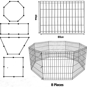 Valla de acero para perros de 8/16 paneles, VALLA DE Metal portátil para perros de 80x100cm, paneles para mascotas, valla para corralito para perros pequeños para acampar y viajar - Product Image 2
