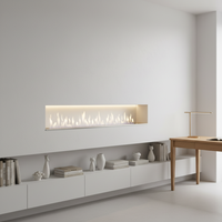Nouveau design moderne, foyer linéaire en acier à bioéthanol, insert de cheminée à poser sur table pour la chaleur de la chambre