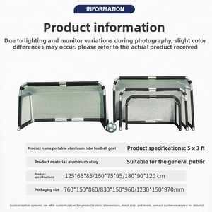 Porta da calcio pieghevole in lega di alluminio resistente, <span class=keywords><strong>dimensioni</strong></span> 5x3FT, portatile per uso interno/esterno, per scuole, spedizioni internazionali - Product Image 2