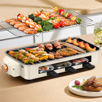 Barbecue électrique portable multifonctionnel en acier, design sans fumée, cuisson double face, pour l'intérieur et l'extérieur