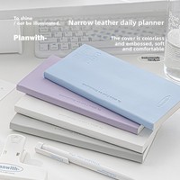 Planwith PlanPlan Tagesplaner Hardcover PU-Einband Farblos Geprägt Minimalistisches Visuelles Selbstdisziplin-Notizbuch Studentengeschenk