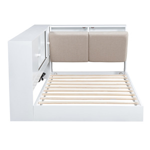 White Multi Functional Children's Storage <b>Bed</b> With Built In Shelves And Drawers For Bedroom <b>Space</b> <b>Saving</b> Design - Product Image 2