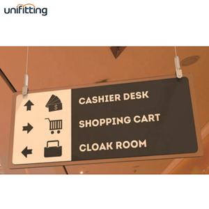 Latão Self-<span class=keywords><strong>Gripper</strong></span> Sign <span class=keywords><strong>Hanger</strong></span> Teto-Mounted Display Rack para segurar cartazes e sinais - Product Image 5