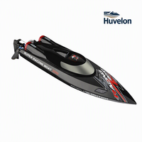 HUVELON 2.4GHz Perahu RC Brushless Anti-Terguling Otomatis dengan Lampu LED, Alarm Baterai Lemah, RTR, Kelas Hobi
