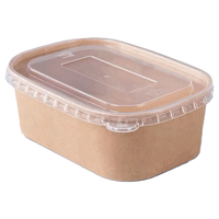 Bonne vente de boîte à lunch en papier kraft recyclable avec couvercle en PET pour une utilisation facile