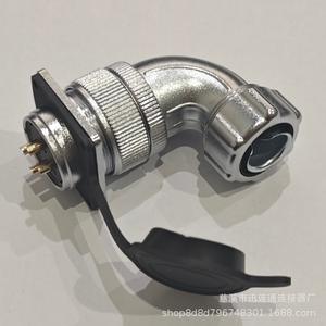 Connecteur d'aviation coudé WS28 2-35P en alliage de zinc, montage sur panneau, contact en cuivre plaqué or pour équipement mécanique - Product Image 5