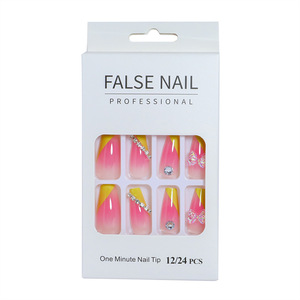 เล็บ<span class=keywords><strong>ปลอม</strong></span>ขนาดกลางทำด้วยมือ24ชิ้น/กล่องได้รับการออกแบบให้กดบนเล็บปลอมดีไซน์สวยใช้ทุกวัน - Product Image 5