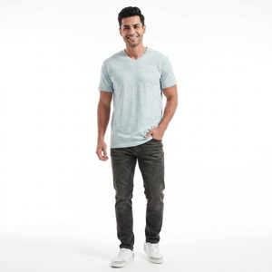 T-shirt à manches courtes unisexe en coton de soie glacée respirant pour l'impression - Product Image 1
